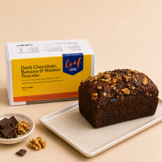 Dark Chocolate Banana Walnut Tea Cake